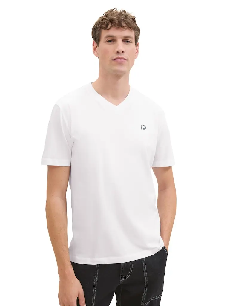 Basic T-Shirt mit Logo Print