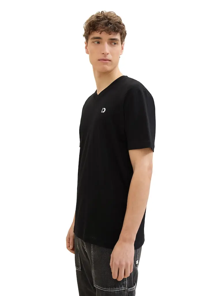 Basic T-Shirt mit Logo Print