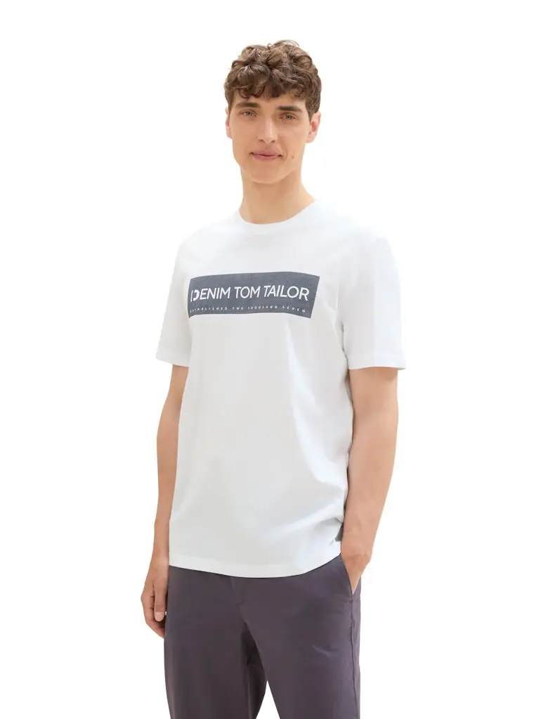 Basic T-Shirt mit Logo Print