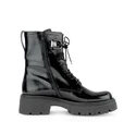 Biker Boots Lackleder schwarz