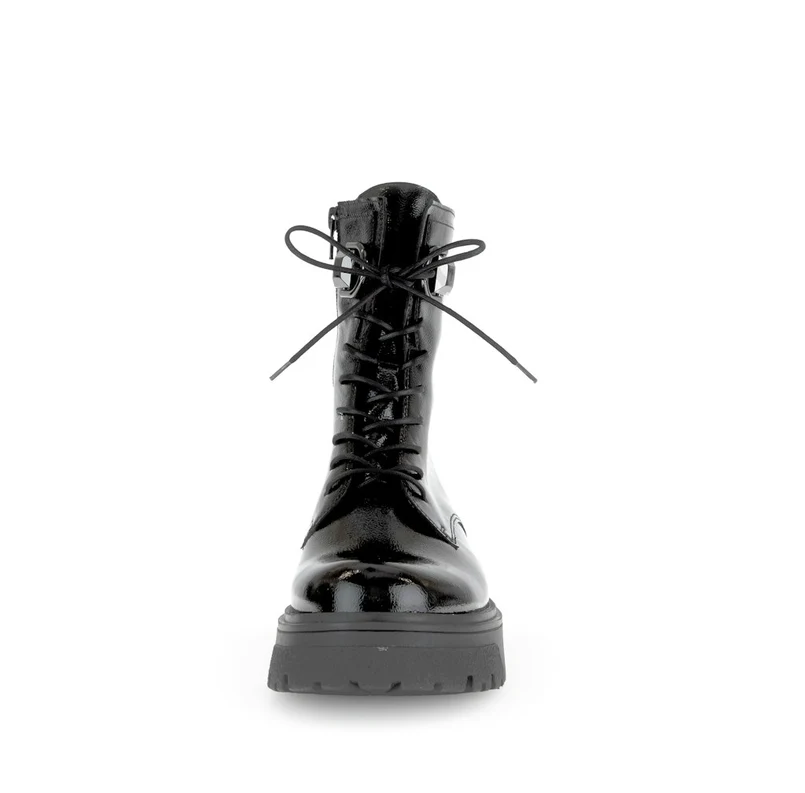 Biker Boots Lackleder schwarz