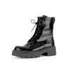 Biker Boots Lackleder schwarz