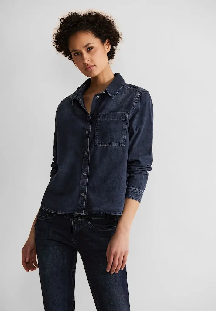 Blaue Jeansbluse