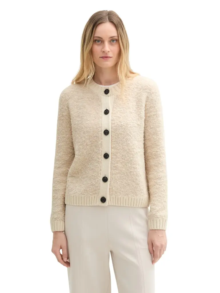 Bouclé Cardigan mit Wollanteil