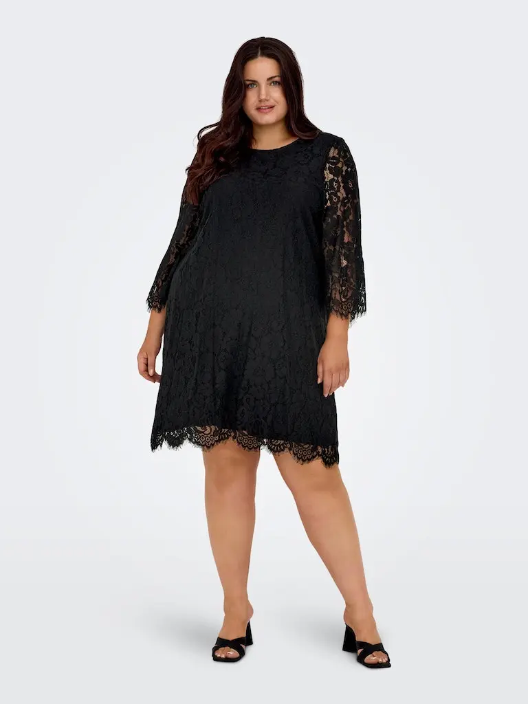 CARADIA 3/4 LACE KNEE DRESS WVN