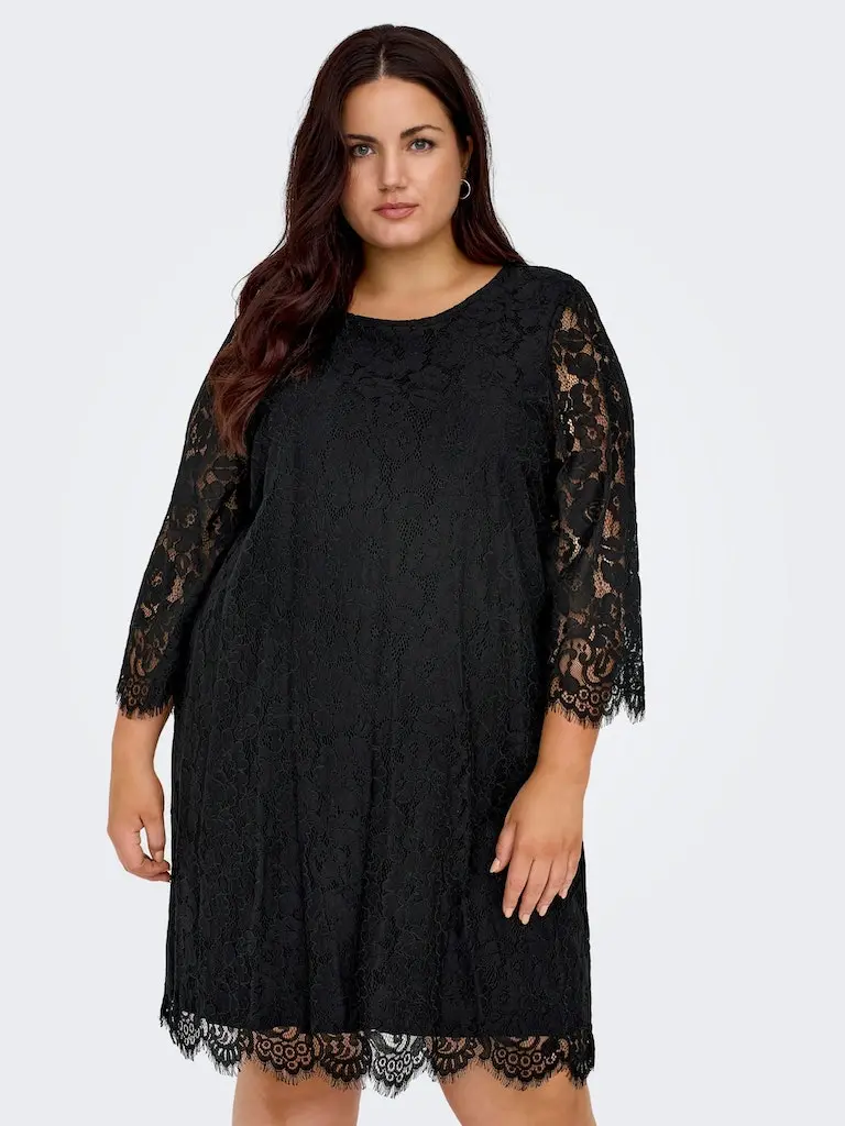 CARADIA 3/4 LACE KNEE DRESS WVN