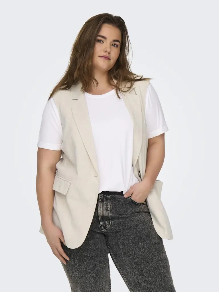 CARAGNES S/L LINEN BL MEL VEST TLR