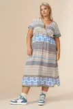 CARBETH LIFE S/S CALF DRESS AOP