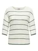 CARGEENA 3/4 STRIPE V-NECK KNT