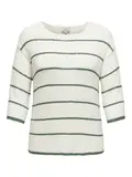 CARGEENA 3/4 STRIPE V-NECK KNT