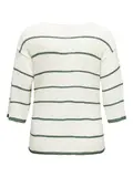 CARGEENA 3/4 STRIPE V-NECK KNT