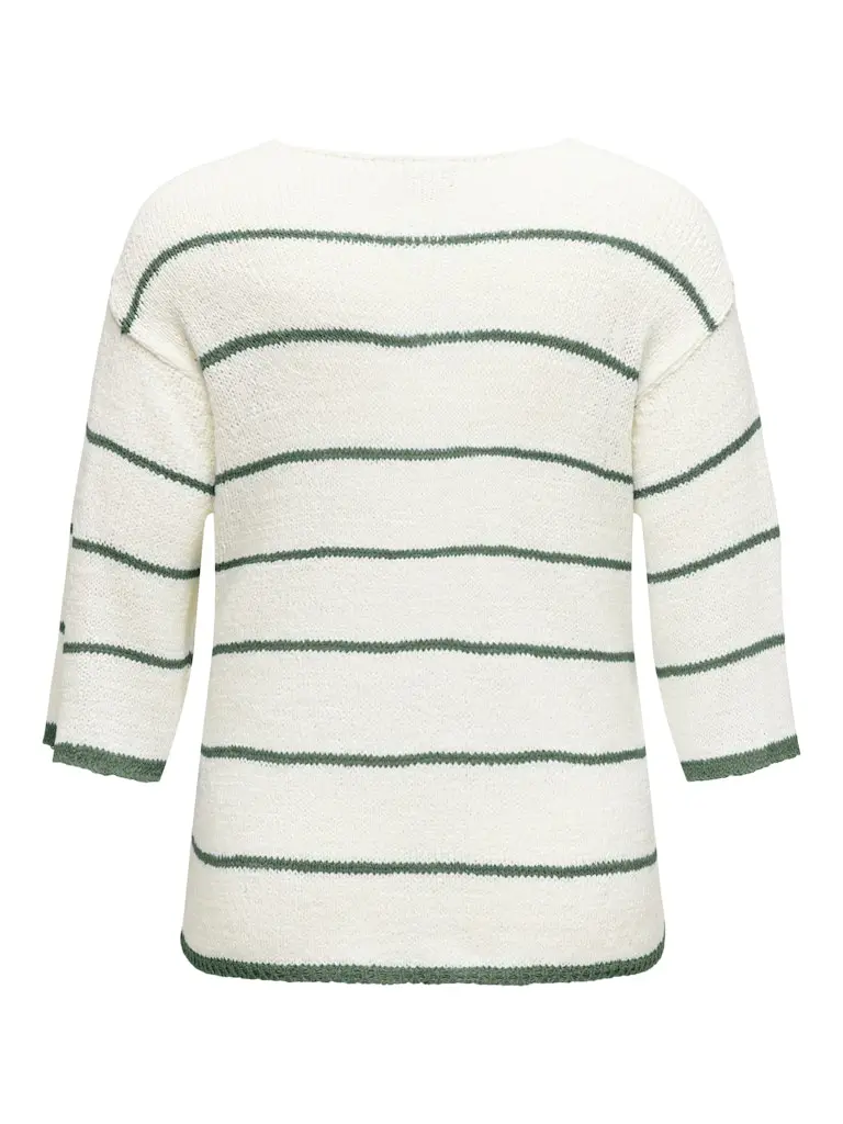 CARGEENA 3/4 STRIPE V-NECK KNT