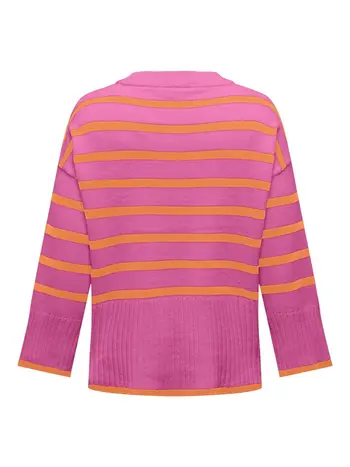 CARHELLA LS LOOSE STRIPED O-NECK KNT