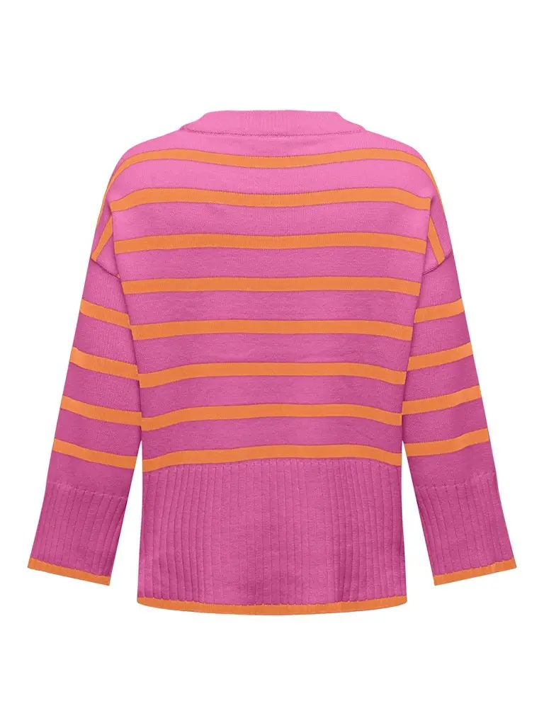 CARHELLA LS LOOSE STRIPED O-NECK KNT