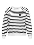 CARJUDY L/S STRIPE HEART O-NECK SWT JRS