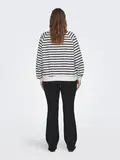 CARJUDY L/S STRIPE HEART O-NECK SWT JRS