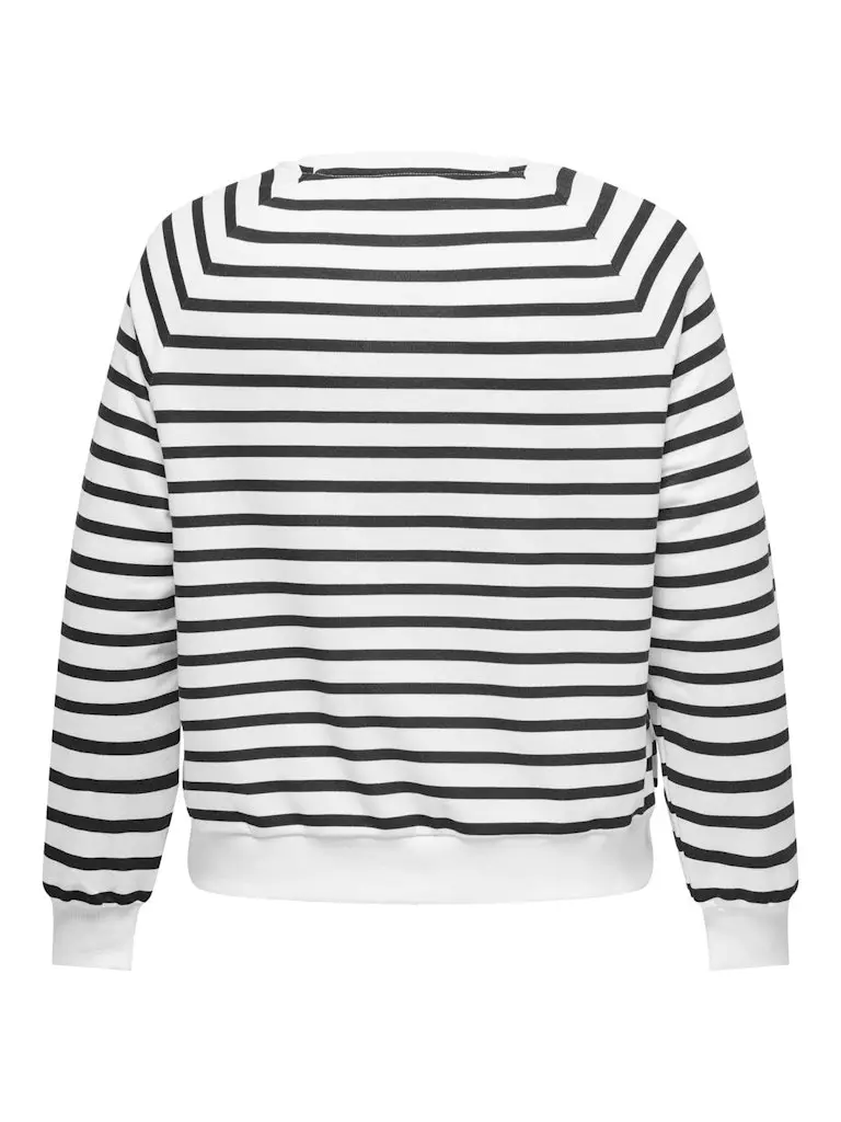 CARJUDY L/S STRIPE HEART O-NECK SWT JRS