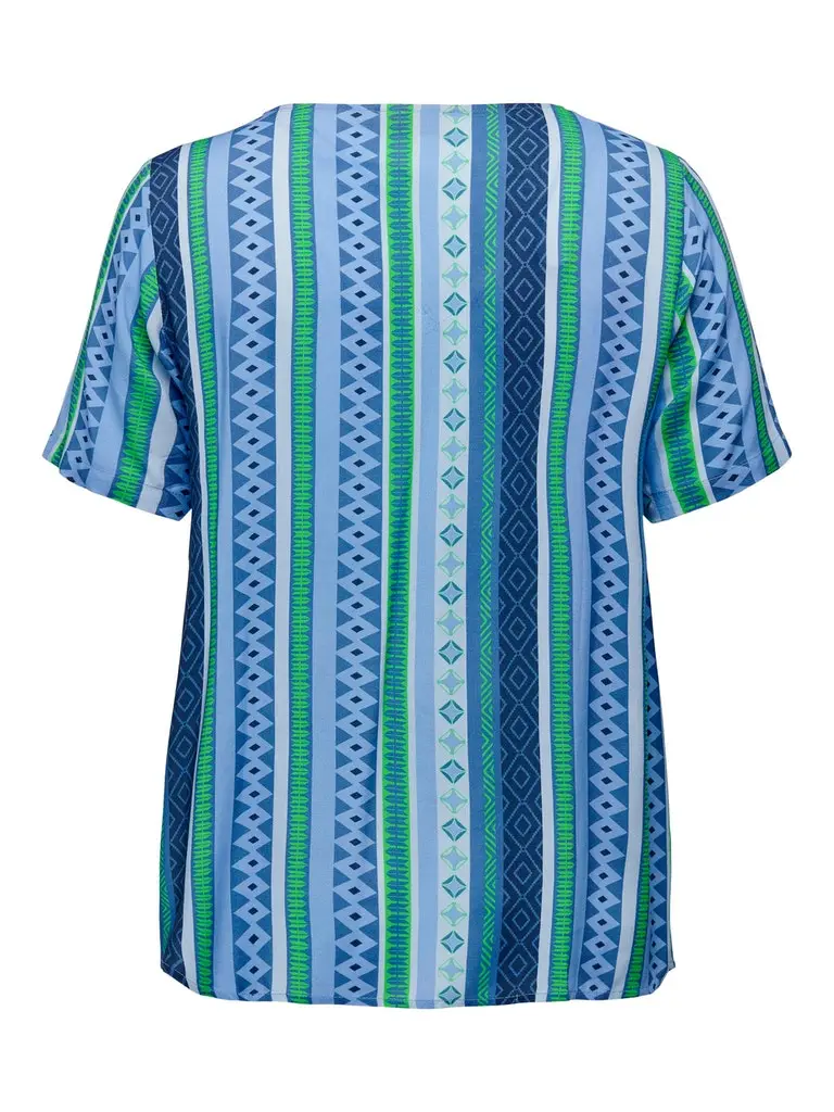 CARMARRAKESH LIFE SS TOP V-NECK AOP