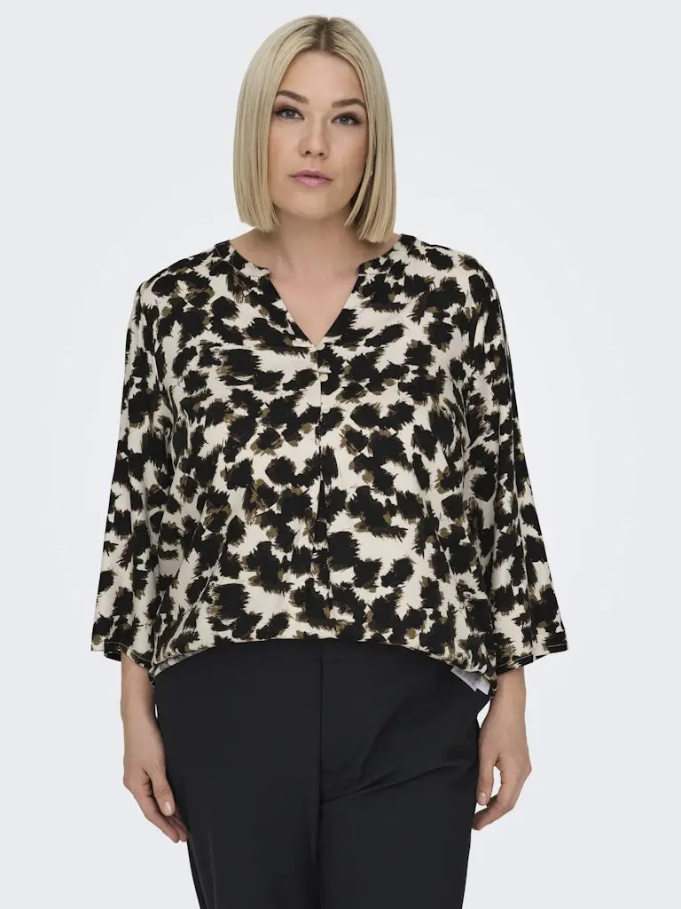 CARZIGNE LIFE 3/4 V-NECK TOP AOP