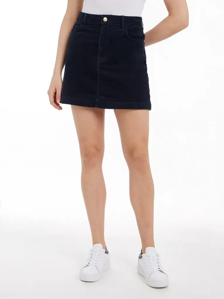 CORDUROY STRETCH SHORT SKIRT