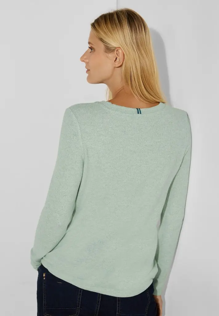 Cosy Melange Langarmshirt