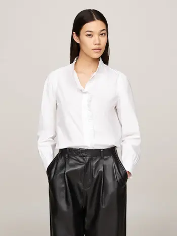 COTTON FRILL RELAXED SHIRT