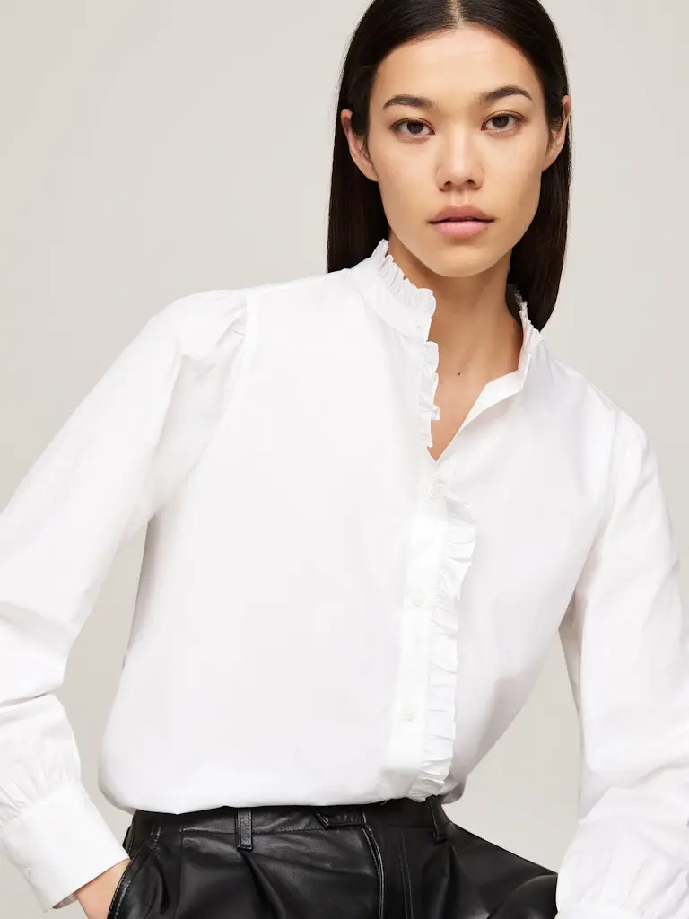 COTTON FRILL RELAXED SHIRT