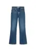 Denim trousers, high waist, flared fit, regular length