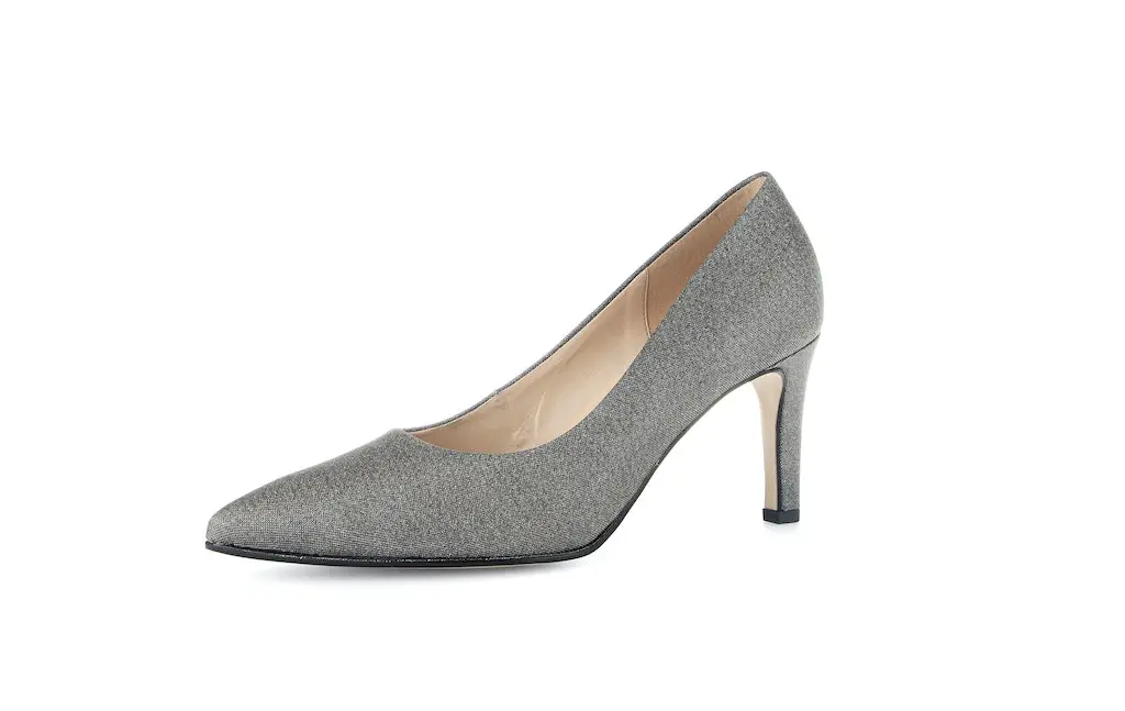 elegante Pumps Lederimitat grau