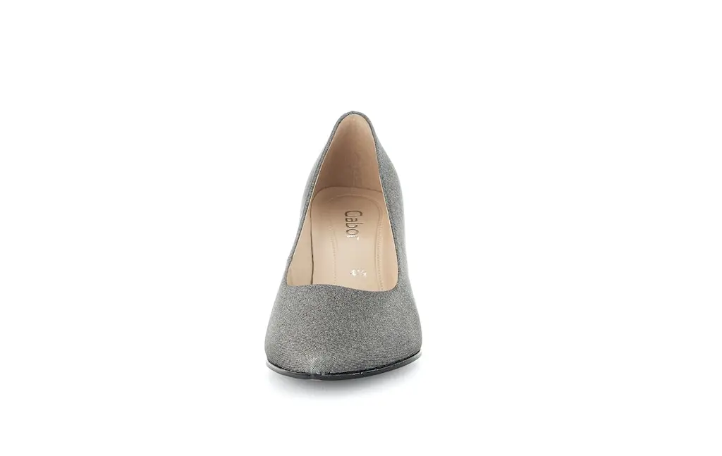 elegante Pumps Lederimitat grau