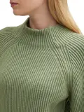 Gerippter Pullover mit Stehkragen