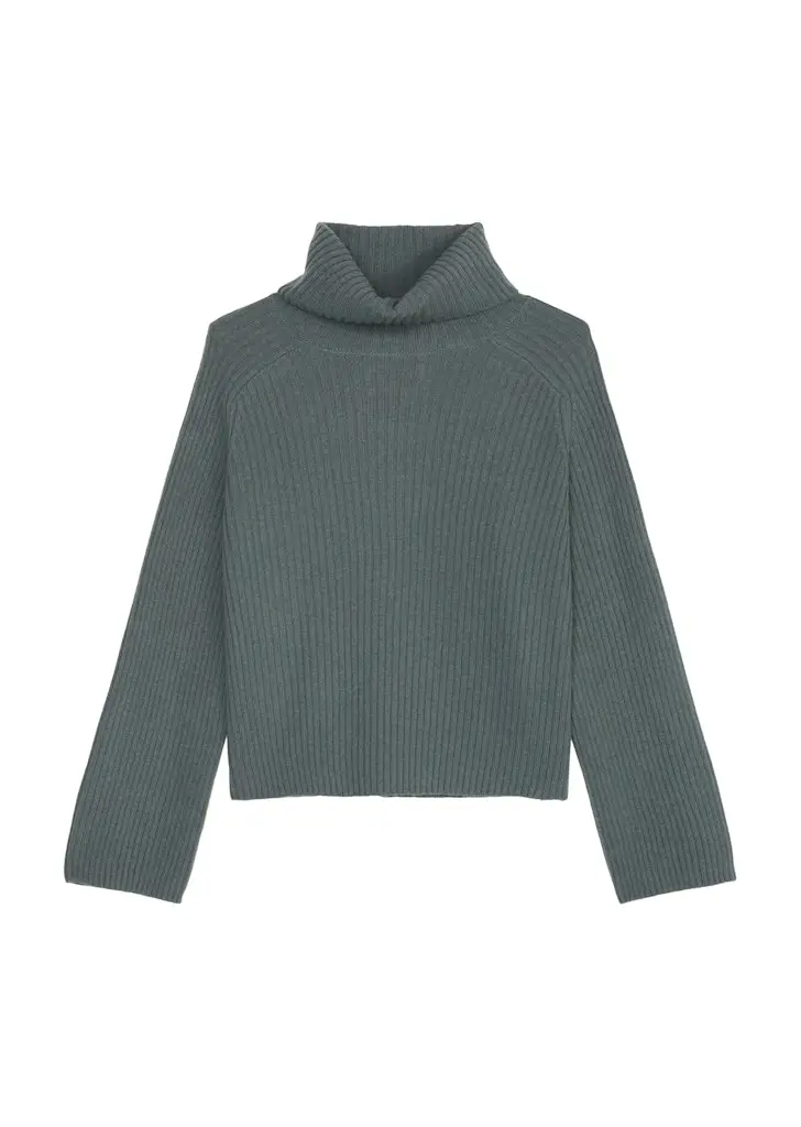 Gerippter Rollkragen-Pullover loose