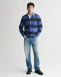 Gestreiftes Heavy Rugger mit Chambray-Kragen