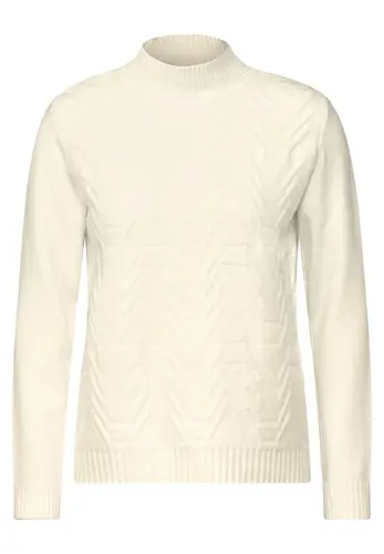 Jaquard Pullover in Unifarbe