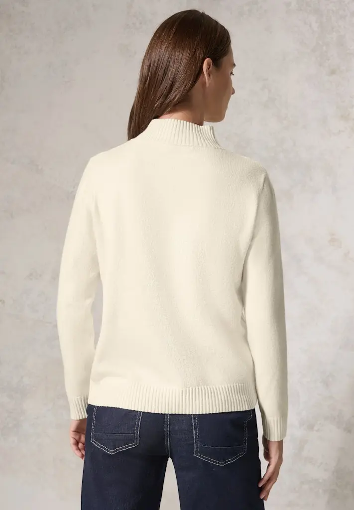 Jaquard Pullover in Unifarbe