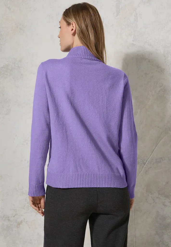 Jaquard Pullover in Unifarbe