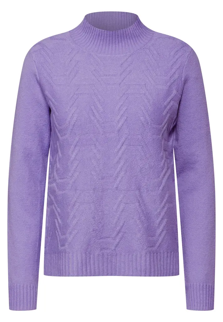 Jaquard Pullover in Unifarbe