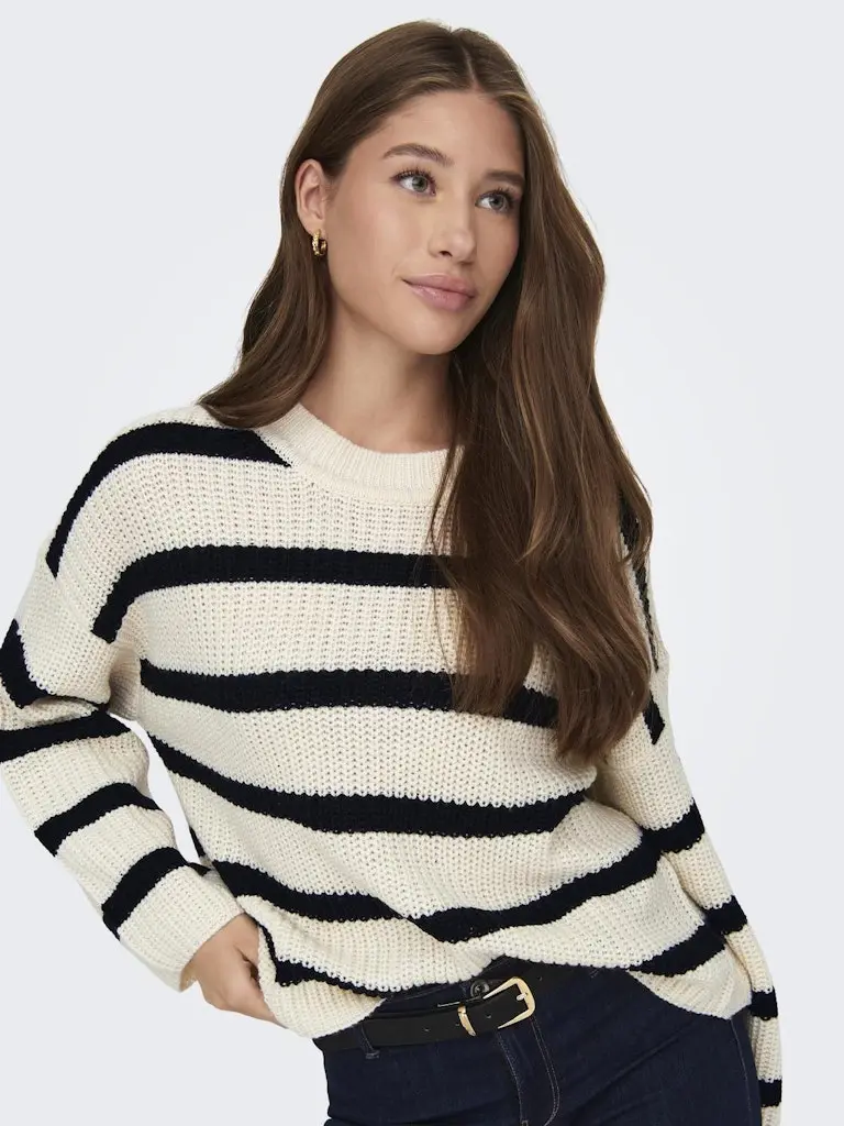 JDYJUSTY L/S STRIPE PULLOVER KNT NOOS