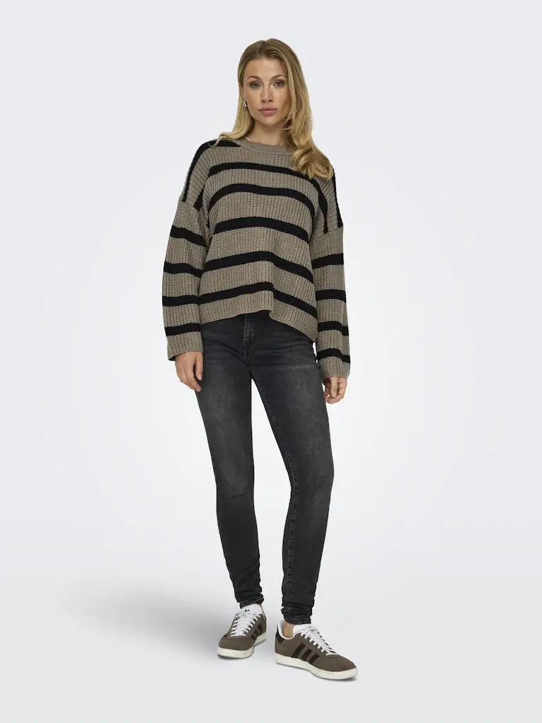 JDYJUSTY L/S STRIPE PULLOVER KNT NOOS