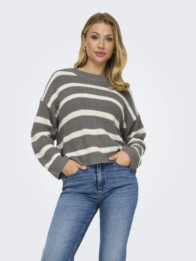 JDYJUSTY L/S STRIPE PULLOVER KNT NOOS