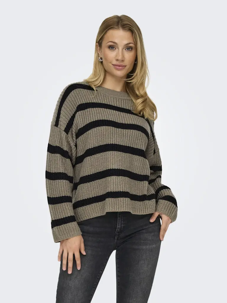 JDYJUSTY L/S STRIPE PULLOVER KNT NOOS