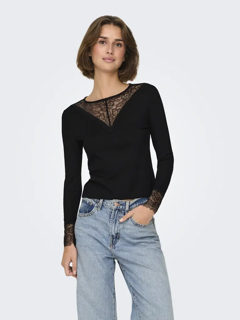 JDYROXY L/S LACE TOP JRS NOOS