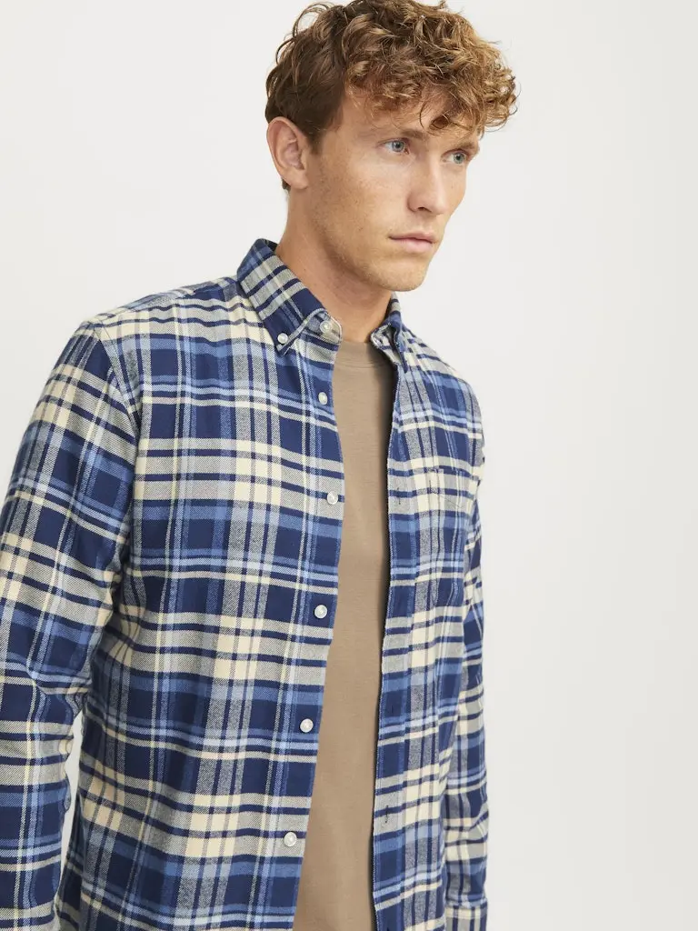 JPRBLUNORRIS FLANNEL LS SHIRT BF LN