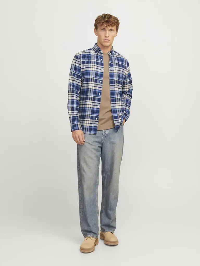 JPRBLUNORRIS FLANNEL LS SHIRT BF LN