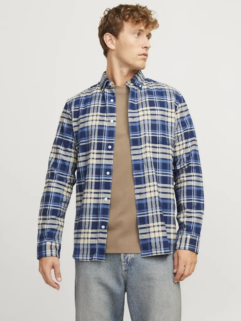 JPRBLUNORRIS FLANNEL LS SHIRT BF LN