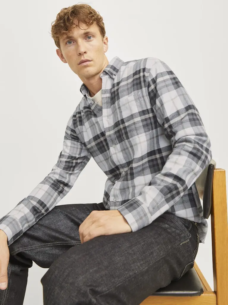 JPRBLUNORRIS FLANNEL LS SHIRT BF LN