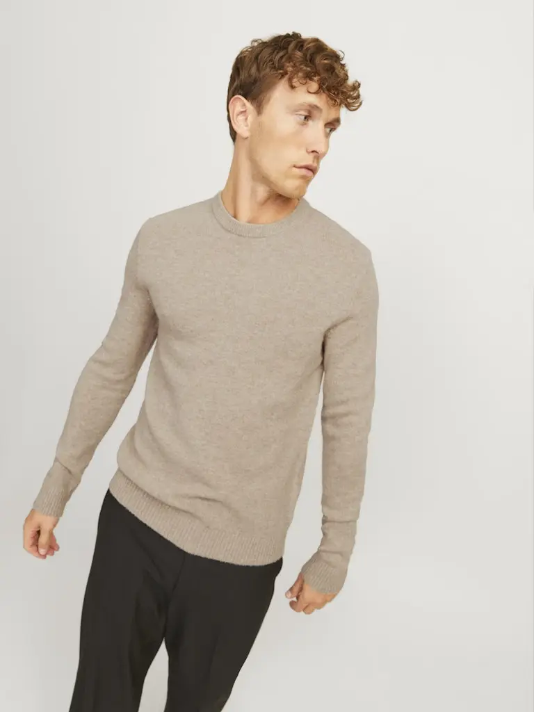 JPRCCLAMBSWOOL KNIT CREW NECK LN