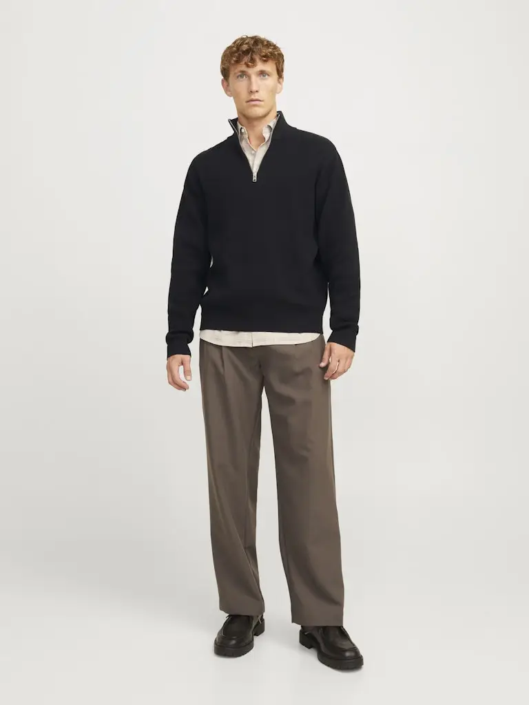 JPRCCMILANO STITCH KNIT HALF ZIP SN