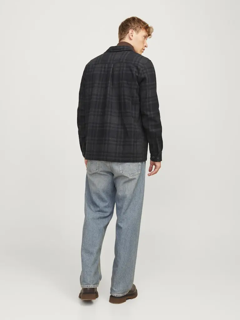 JPRRAYMOND MELANGE CHECK LS OVERSHIRT SN