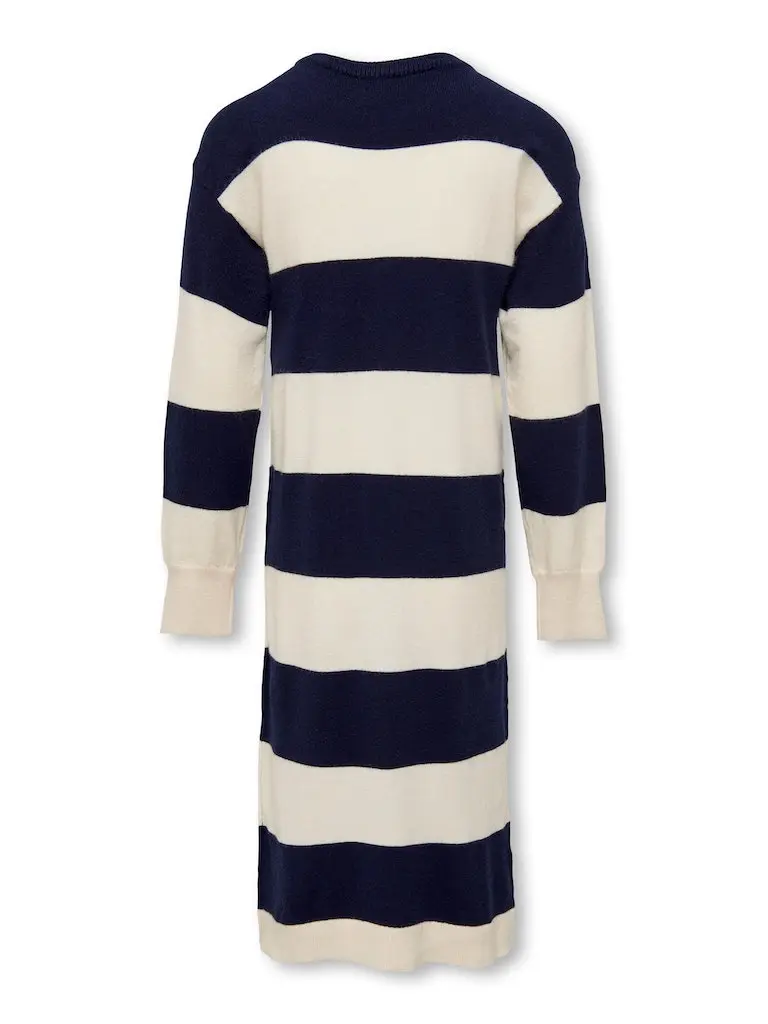 KOGIBI LS STRIPE MAXI O-NECK DRESS